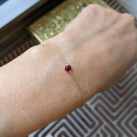 0.45&nbsp;Ct.Tw.Total Carat Weight Ruby Bezel Bracelet, 14K Yellow Gold Life Style