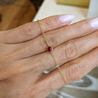 0.45&nbsp;Ct.Tw.Total Carat Weight Ruby Bezel Bracelet, 14K Yellow Gold Life Style