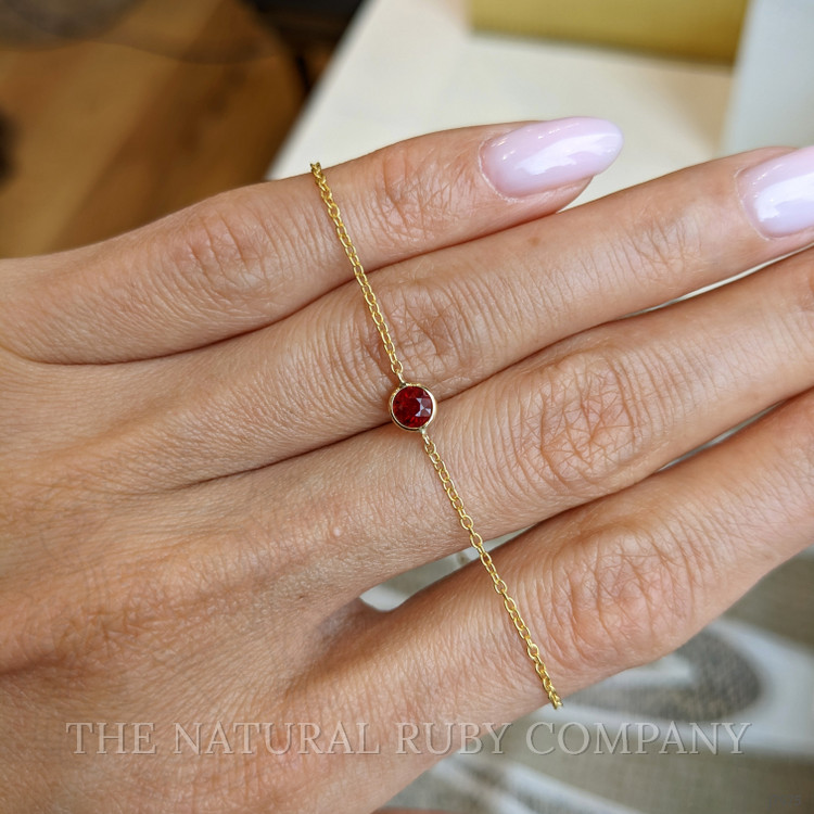 0.45 Ct.Tw. Ruby Bezel Bracelet, 14K Yellow Gold