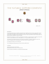 5.50 Ct.Tw.Total Carat Weight Pink Sapphire and Natural Diamond Studs Earrings, 18K White Gold Appraisal
