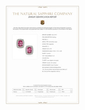 5.50 Ct.Tw.Total Carat Weight Pink Sapphire and Natural Diamond Studs Earrings, 18K White Gold Scan Report
