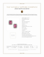 5.50 Ct.Tw. Pink Sapphire and Natural Diamond Pave Earrings, 18K White Gold Scan Report