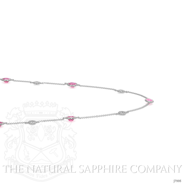 1.50 Ct. Pink Sapphire and White Sapphire Accent Stones Necklace, 18K White Gold