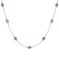 4.65 Ct. Pink Sapphire Accent Stones Necklace, 18K White Gold Video
