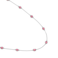 4.65 Ct. Pink Sapphire Accent Stones Necklace, 18K White Gold Image