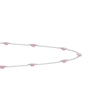 4.65 Ct. Pink Sapphire Accent Stones Necklace, 18K White Gold Image
