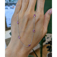 4.65 Ct. Pink Sapphire Accent Stones Necklace, 18K White Gold Life Style