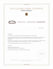 8.25 Ct.Tw. Ruby Natural Diamond Antique Style Bracelet, 14K White Gold Appraisal