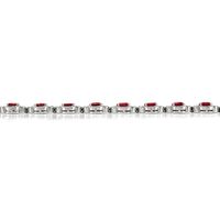 8.25 Ct.Tw. Ruby Natural Diamond Antique Style Bracelet, 14K White Gold Image