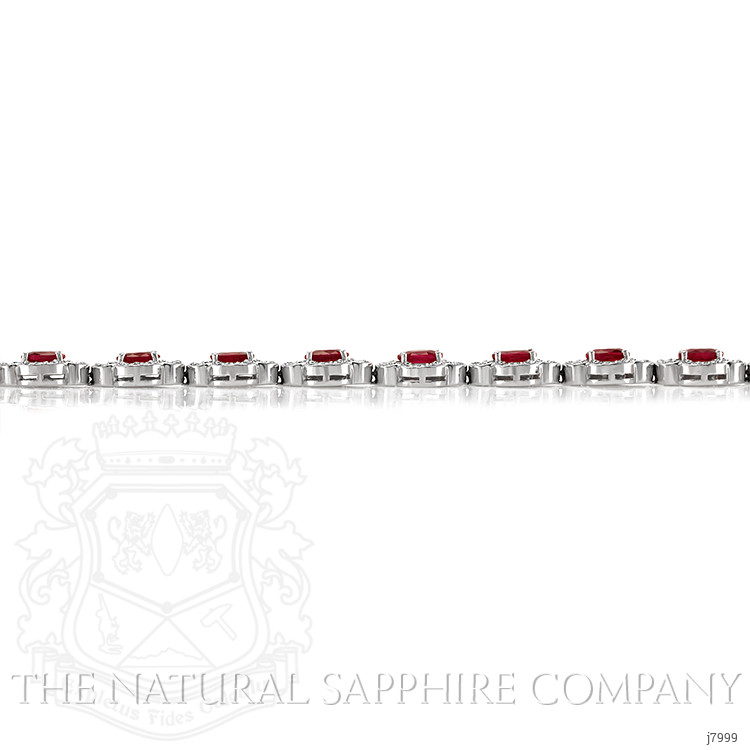 8.25 Ct.Tw. Ruby Natural Diamond Antique Style Bracelet, 14K White Gold