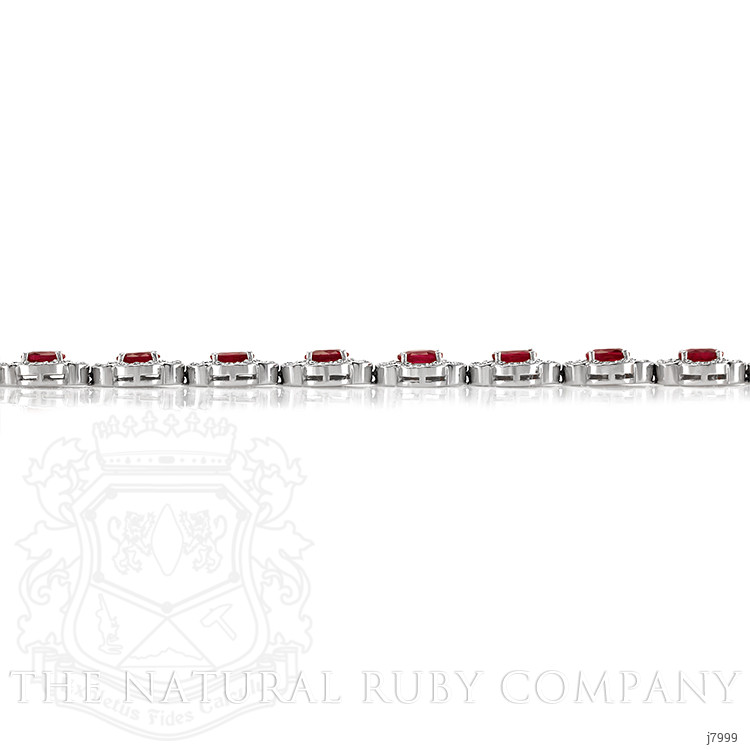 8.25 Ct.Tw. Ruby Natural Diamond Antique Style Bracelet, 14K White Gold