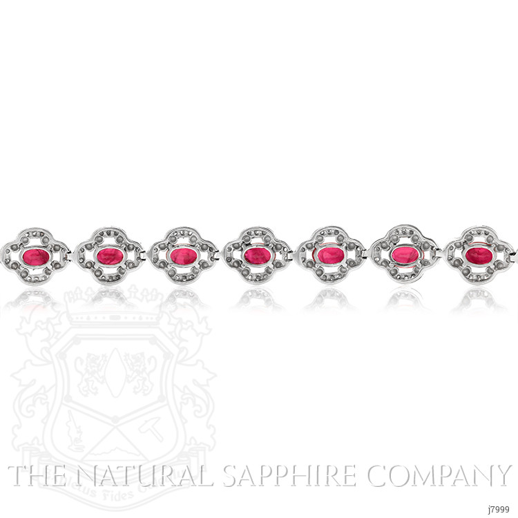 8.25 Ct.Tw. Ruby Natural Diamond Antique Style Bracelet, 14K White Gold