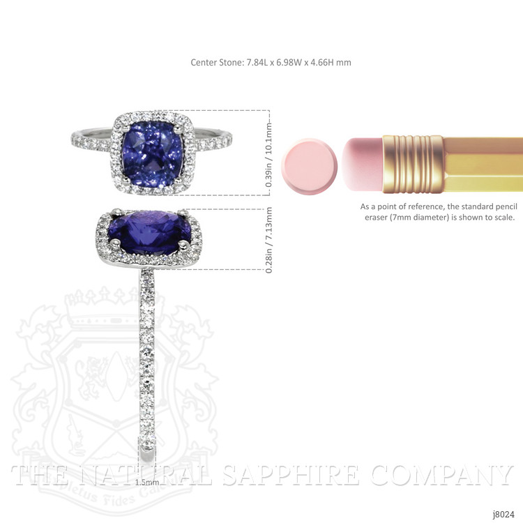 2.08 Ct. Color Change Sapphire and Natural Diamond Pave Ring, Platinum 950