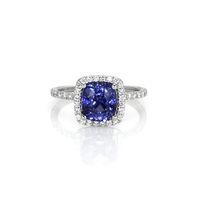 2.08 Ct. Color Change Sapphire and Natural Diamond Pave Ring, Platinum 950 Video