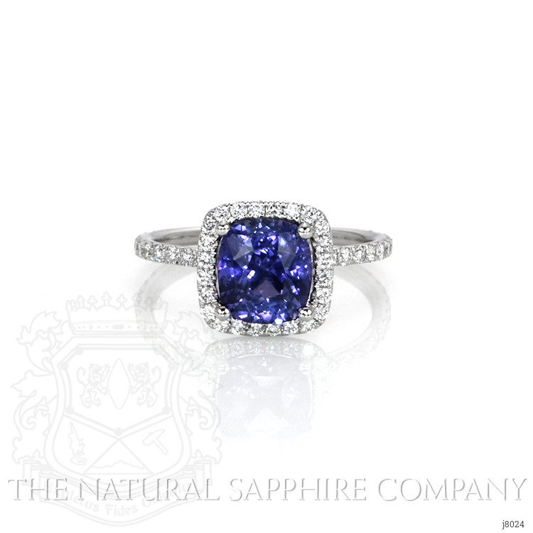 2.08 Ct. Color Change Sapphire and Natural Diamond Pave Ring, Platinum 950