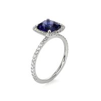 2.08 Ct. Color Change Sapphire and Natural Diamond Pave Ring, Platinum 950 Image