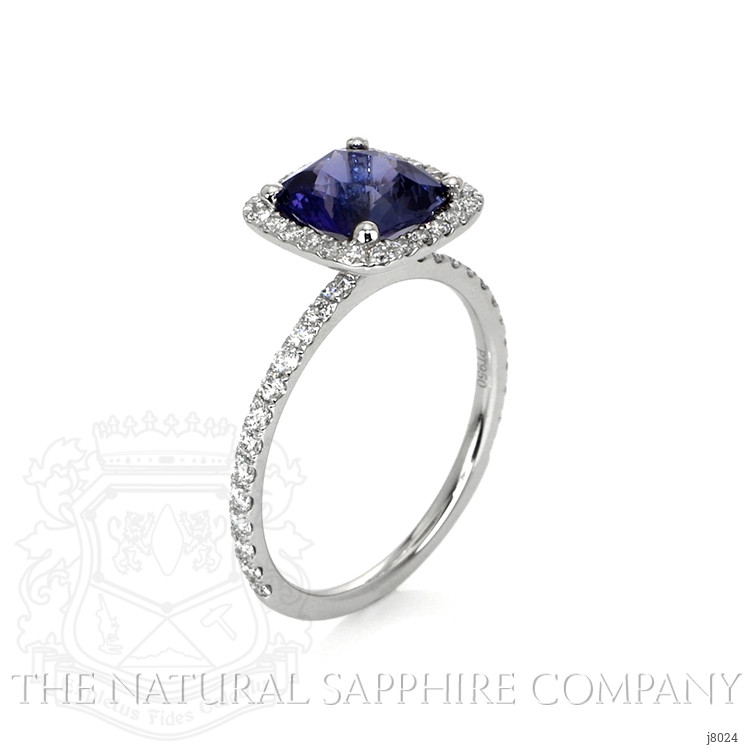 2.08 Ct. Color Change Sapphire and Natural Diamond Pave Ring, Platinum 950