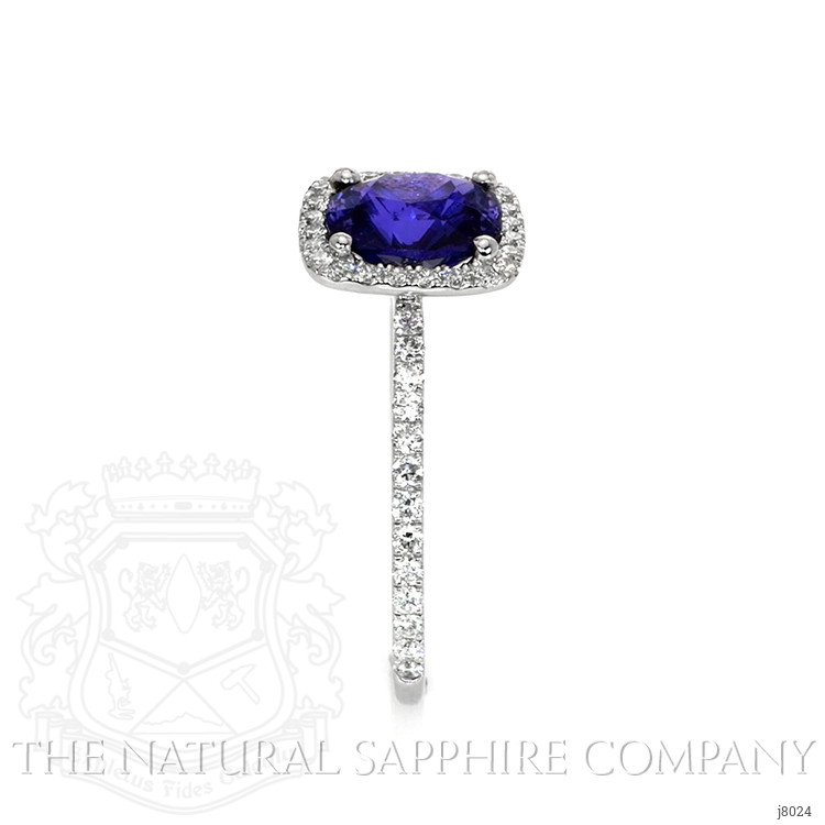 2.08 Ct. Color Change Sapphire and Natural Diamond Pave Ring, Platinum 950