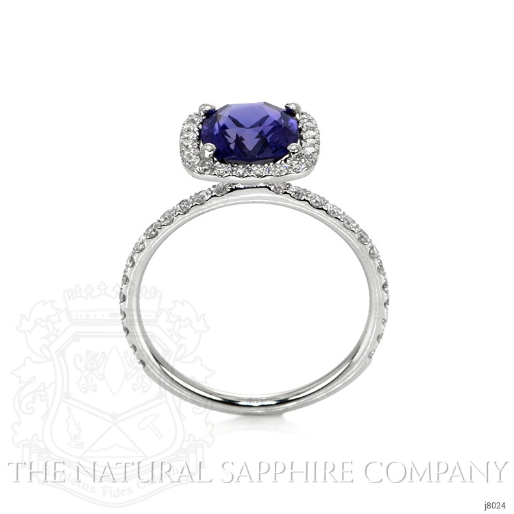 2.08 Ct. Color Change Sapphire and Natural Diamond Pave Ring, Platinum 950