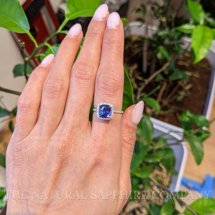 2.08 Ct. Color Change Sapphire and Natural Diamond Pave Ring, Platinum 950