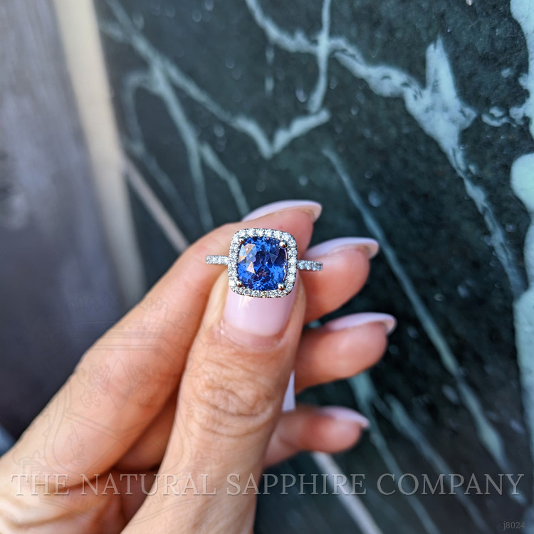 2.08 Ct. Color Change Sapphire and Natural Diamond Pave Ring, Platinum 950
