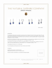 0.55 Ct.Tw.Total Carat Weight Sapphire Natural Diamond Pave Earrings, 14K White Gold Appraisal