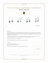 0.55 Ct.Tw. Blue Sapphire and Natural Diamond Pave Earrings, 14K White Gold Appraisal
