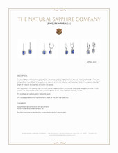 0.67 Ct.Tw.Total Carat Weight Blue Sapphire and Natural Diamond Pave Earrings, 14K White Gold Appraisal