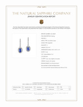 0.67 Ct.Tw.Total Carat Weight Blue Sapphire and Natural Diamond Pave Earrings, 14K White Gold Scan Report