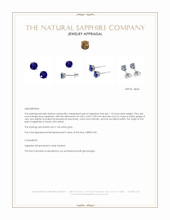 1.00 Ct.Tw.Total Carat Weight Blue Sapphire Studs Earrings, 14K White Gold Appraisal