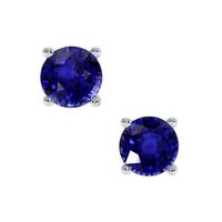 1.00 Ct.Tw.Total Carat Weight Blue Sapphire Studs Earrings, 14K White Gold Video