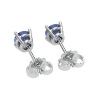1.00 Ct.Tw.Total Carat Weight Blue Sapphire Studs Earrings, 14K White Gold Image