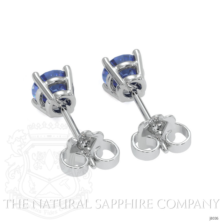 1.00 Ct.Tw. Blue Sapphire Studs Earrings, 14K White Gold