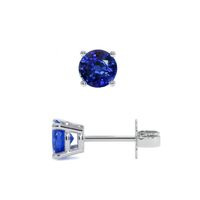 1.25 Ct.Tw.Total Carat Weight Sapphire Studs Earrings, 14K White Gold Image