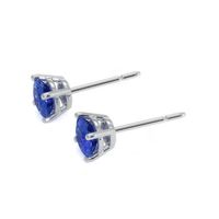 1.25 Ct.Tw.Total Carat Weight Sapphire Studs Earrings, 14K White Gold Image