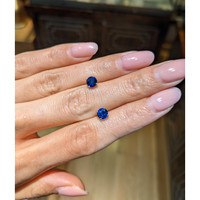 1.25&nbsp;Ct.Tw.Total Carat Weight Blue Sapphire Studs Earrings, 14K White Gold Life Style