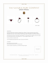 2.34 Ct. Ruby Natural Diamond Three Stone Ring, Platinum 950 Appraisal