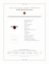 2.34 Ct. Ruby Natural Diamond Three Stone Ring, Platinum 950 Scan Report