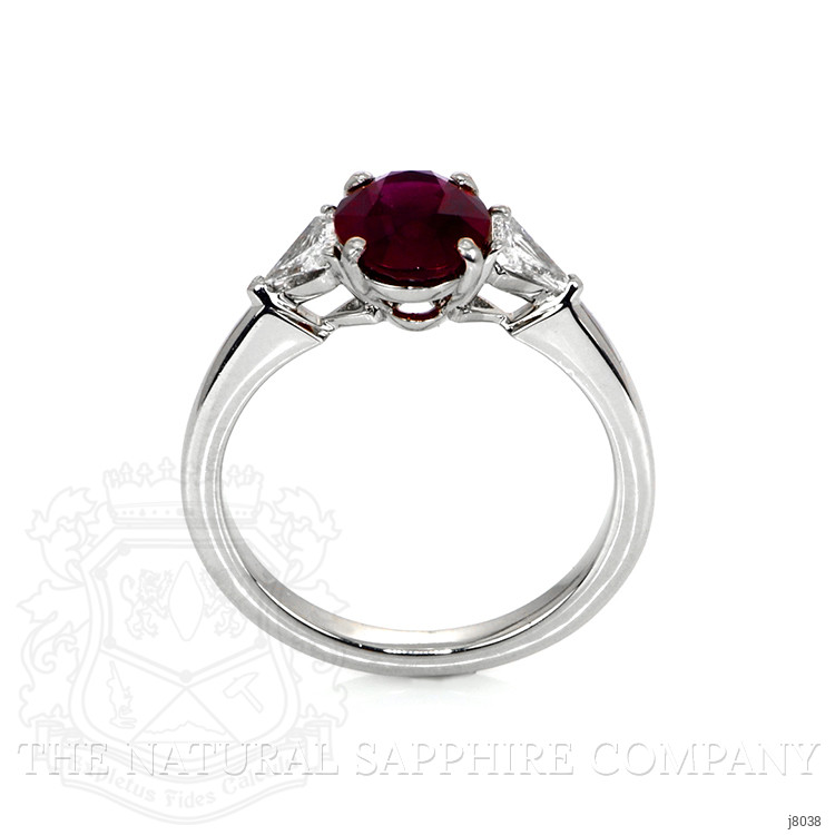 2.34 Ct. Ruby Natural Diamond Three Stone Ring, Platinum 950