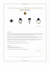 8.00 Ct. Sapphire Natural Diamond Men's Ring, 18K White & Yellow Appraisal