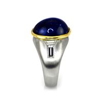 8.00 Ct. Sapphire Natural Diamond Men's Ring, 18K White & Yellow Image
