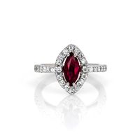 1.01 Ct. Ruby and Diamond Pave Ring, 18K White Gold Video