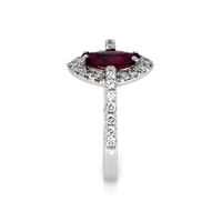 1.01 Ct. Ruby and Diamond Pave Ring, 18K White Gold Image