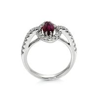 1.01 Ct. Ruby and Diamond Pave Ring, 18K White Gold Image