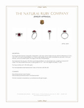 1.28 Ct. Ruby and Natural Diamond Pave Ring, 18K White Gold Appraisal