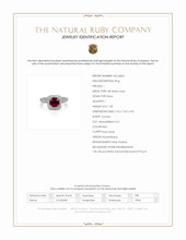 1.28 Ct. Ruby and Natural Diamond Pave Ring, 18K White Gold Scan Report