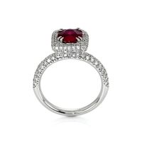 1.28 Ct. Ruby Natural Diamond Pave Ring, 18K White Gold Image