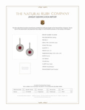 1.21 Ct.Tw.Total Carat Weight Ruby and Natural Diamond Halo Earrings, 18K White Gold Scan Report