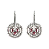 1.21 Ct.Tw. Ruby Natural Diamond Halo Earrings, 18K White Gold Image