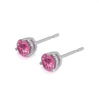 0.80 Ct.Tw. Pink Sapphire Studs Earrings, 14K White Gold Image